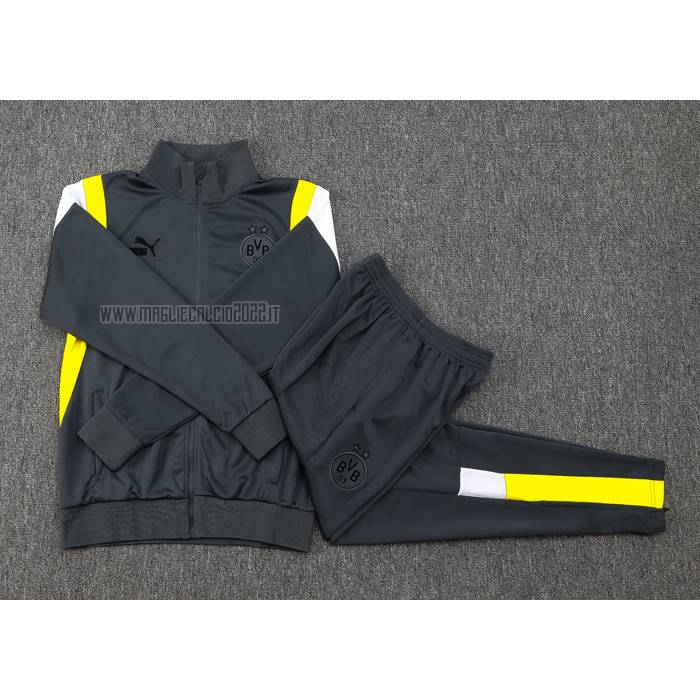 Tuta da Track de Giacca del Borussia Dortmund 2023-2024 Grigio